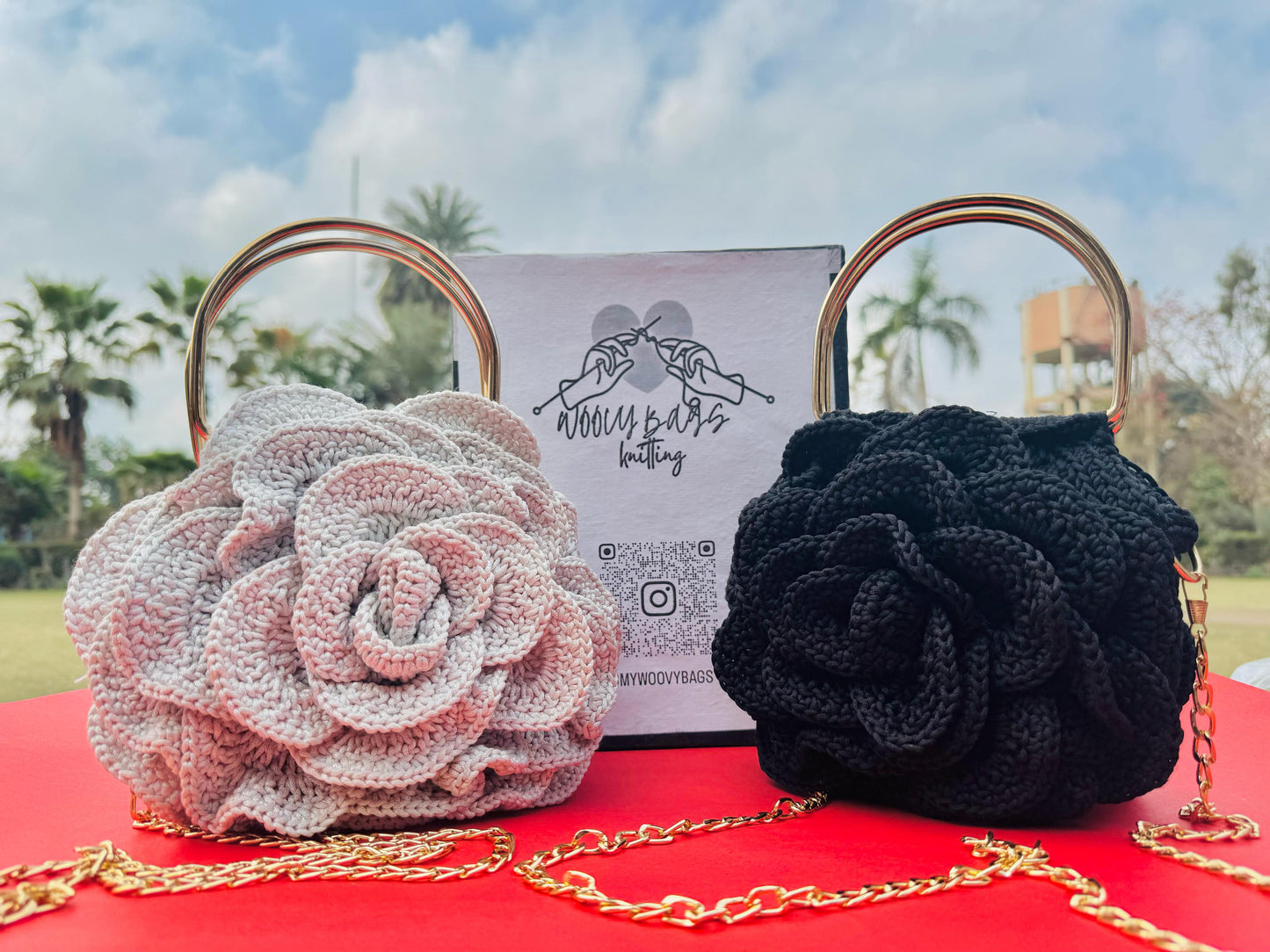 Rose Flower Handmade luxury Ladies Bag