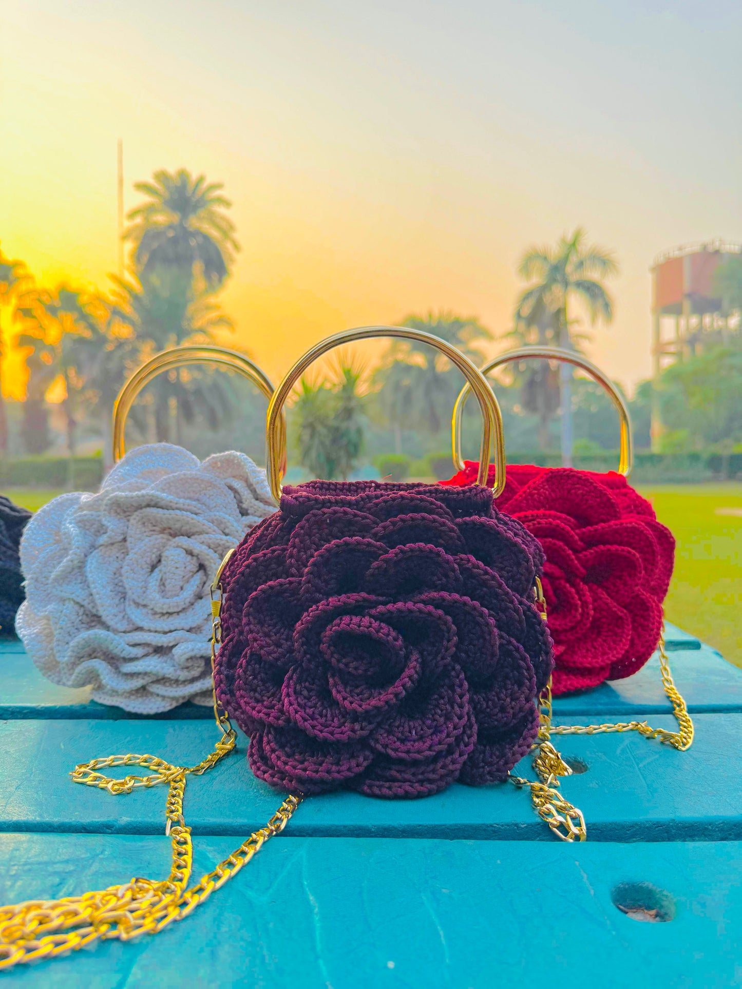 Rose Flower Handmade luxury Ladies Bag