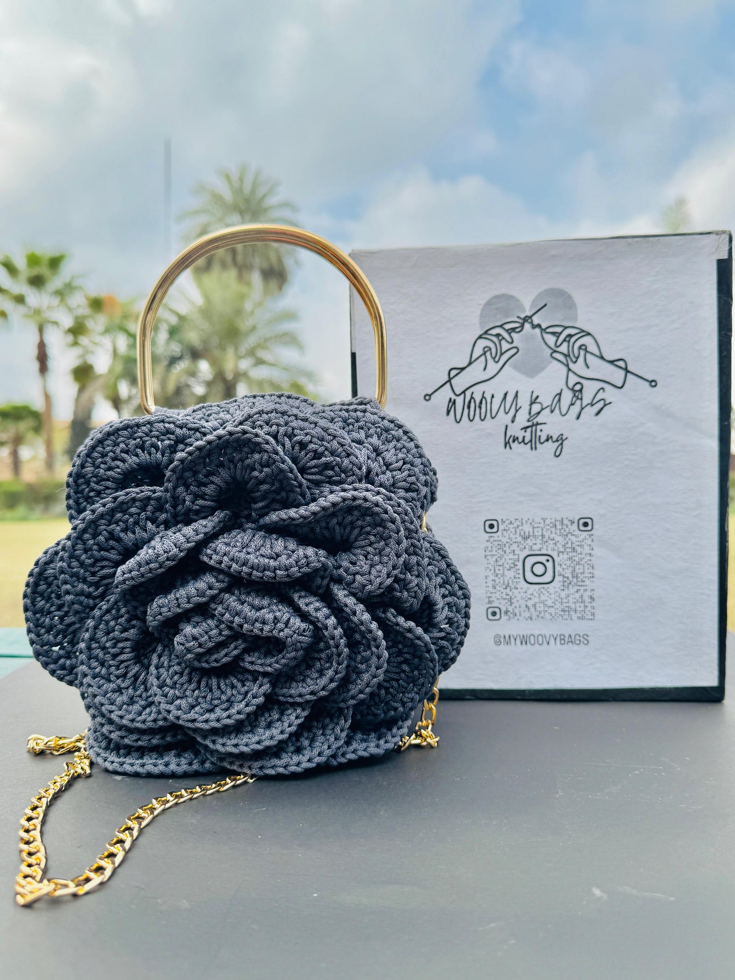 Rose Flower Handmade luxury Ladies Bag